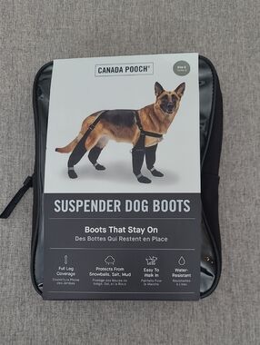Size 2 Black Suspender Dog Boots Canada Pooch